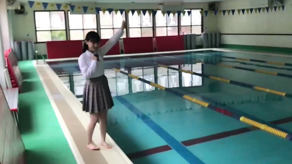 HKT48のロケットおっぱい田中美久ちゃん（17歳・新高3）、制服のままプールに飛び込みずぶ濡れ